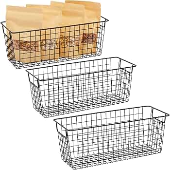 Amazon｜Farmlyn Creek メタルワイヤーナローバスケット 3個パック